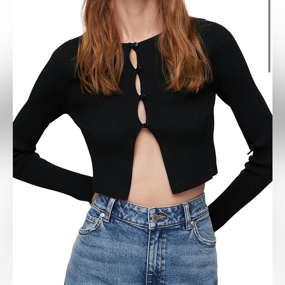Mango Black cardigan top